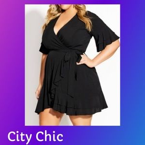 City Chic Flared romper dress